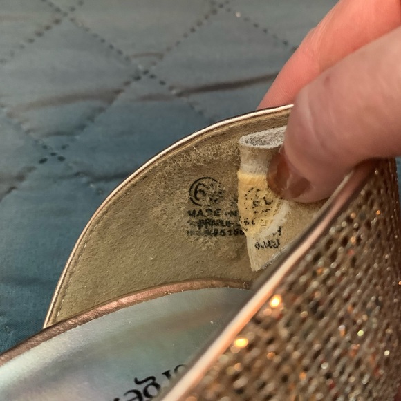 George sparkly gold 2” high heeled evening shoe - Picture 2 of 4